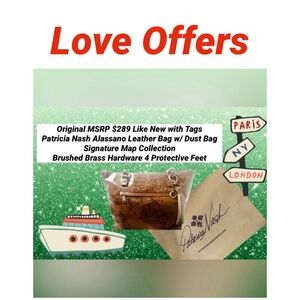 Patricia Nash Like NWT Alessano Signature Map Riot Rust Leather Bag Beautiful